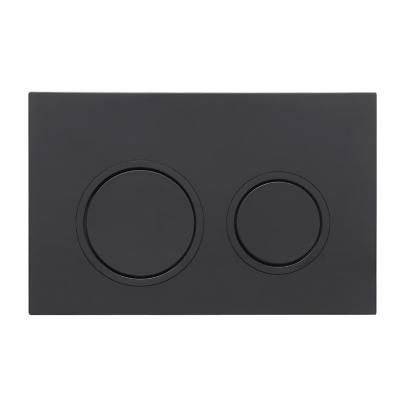 Plaque 2 Bouton City Noir Mat Rond