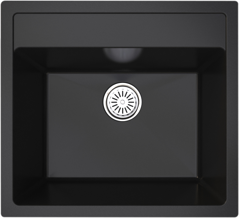 Evier en Quartz 51x56  Noir a Une Cuve