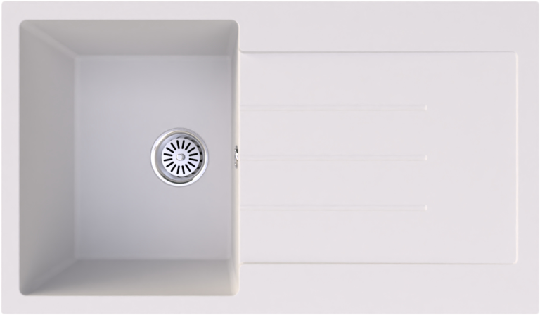 Evier en Quartz 50x86  Blanc a une Cuve