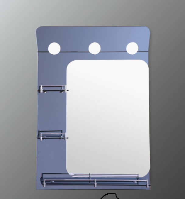 Miroir argenté 80x60  avec Lampe